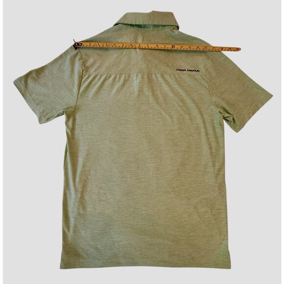 Under Armour Polo Men Small Polo Shirt Heat Gear Loose Fit Light Green Heather - Picture 12 of 16